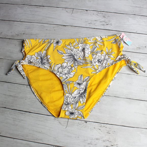 Ardene Swimwear Women's Bikini Swim Bottoms Size L Floral High Waist - Picture 1 of 5